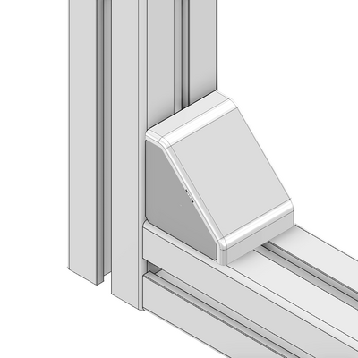 40-210-1 MODULAR SOLUTIONS ALUMINUM GUSSET 45MM X 45MM GRAY PLASTIC CAP COVER FOR 40-110-1, FOR A FINISHED APPEARANCE